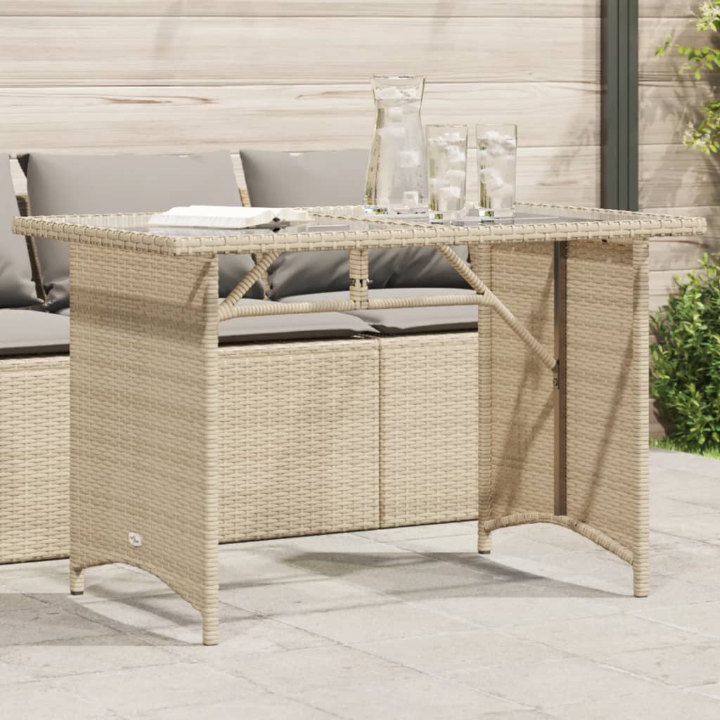 Patio Table With Top 43.3&quot;X26.8&quot;X27.6&quot; Poly Rattan