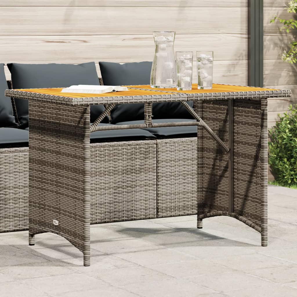 Patio Table With Top 43.3&quot;X26.8&quot;X27.6&quot; Poly Rattan