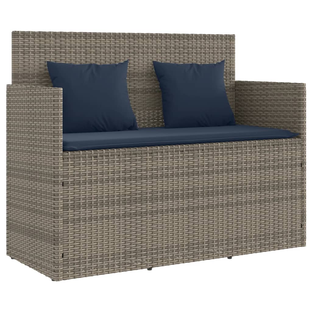 Patio Bench With Cushions Poly Rattan