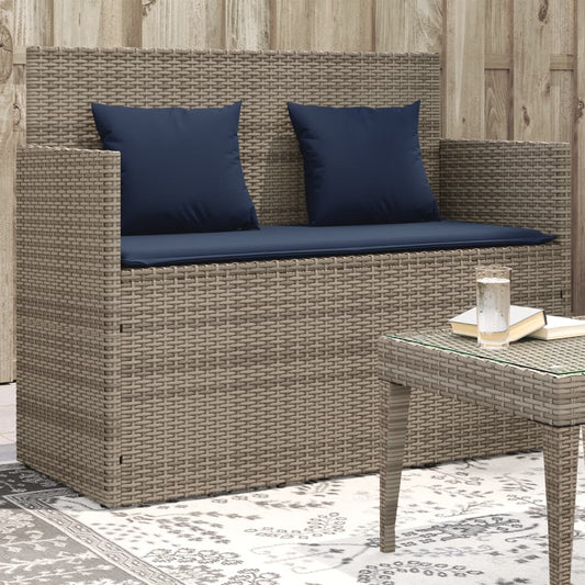 Patio Bench With Cushions Poly Rattan