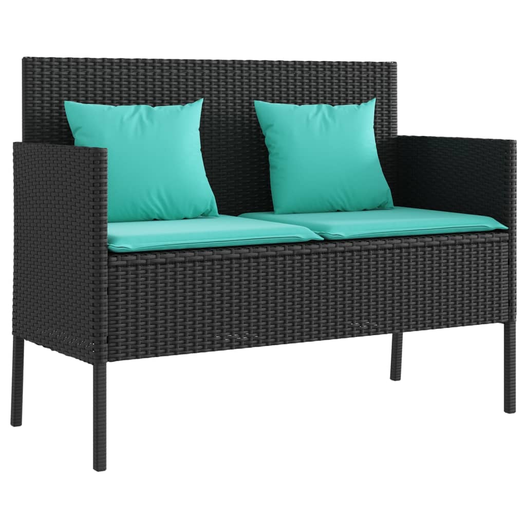 Patio Bench With Cushions Poly Rattan