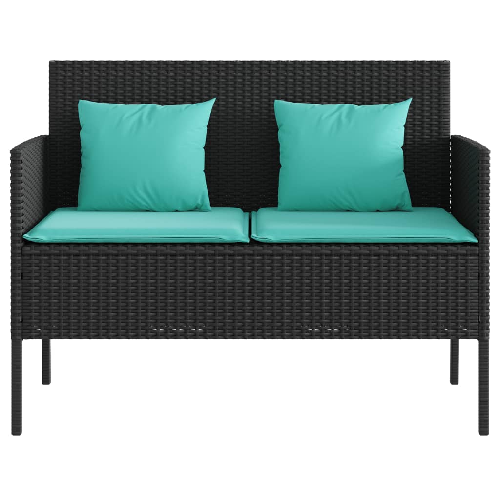 Patio Bench With Cushions Poly Rattan