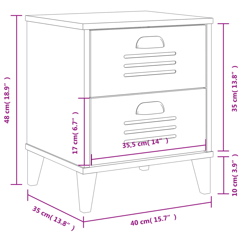 Bedside Cabinet Viken Engineered Wood