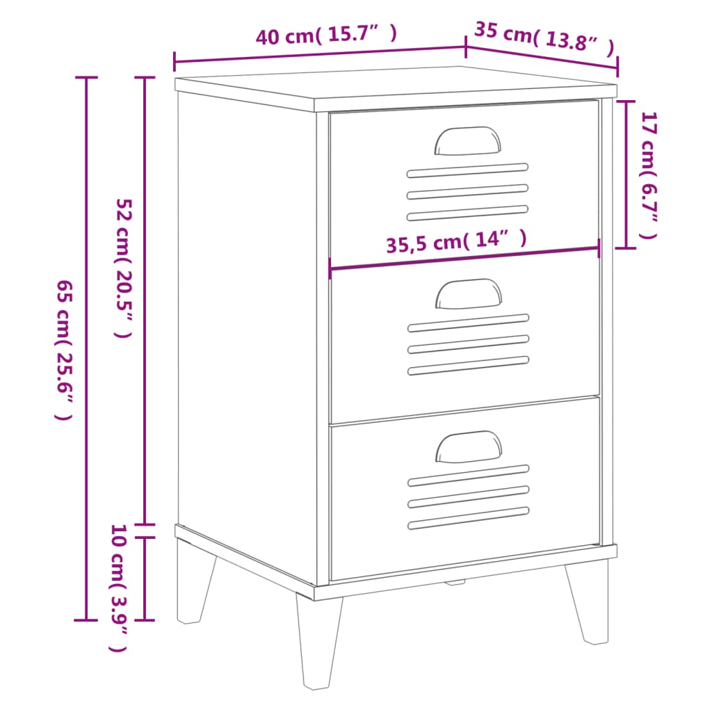 Bedside Cabinet Viken Engineered Wood