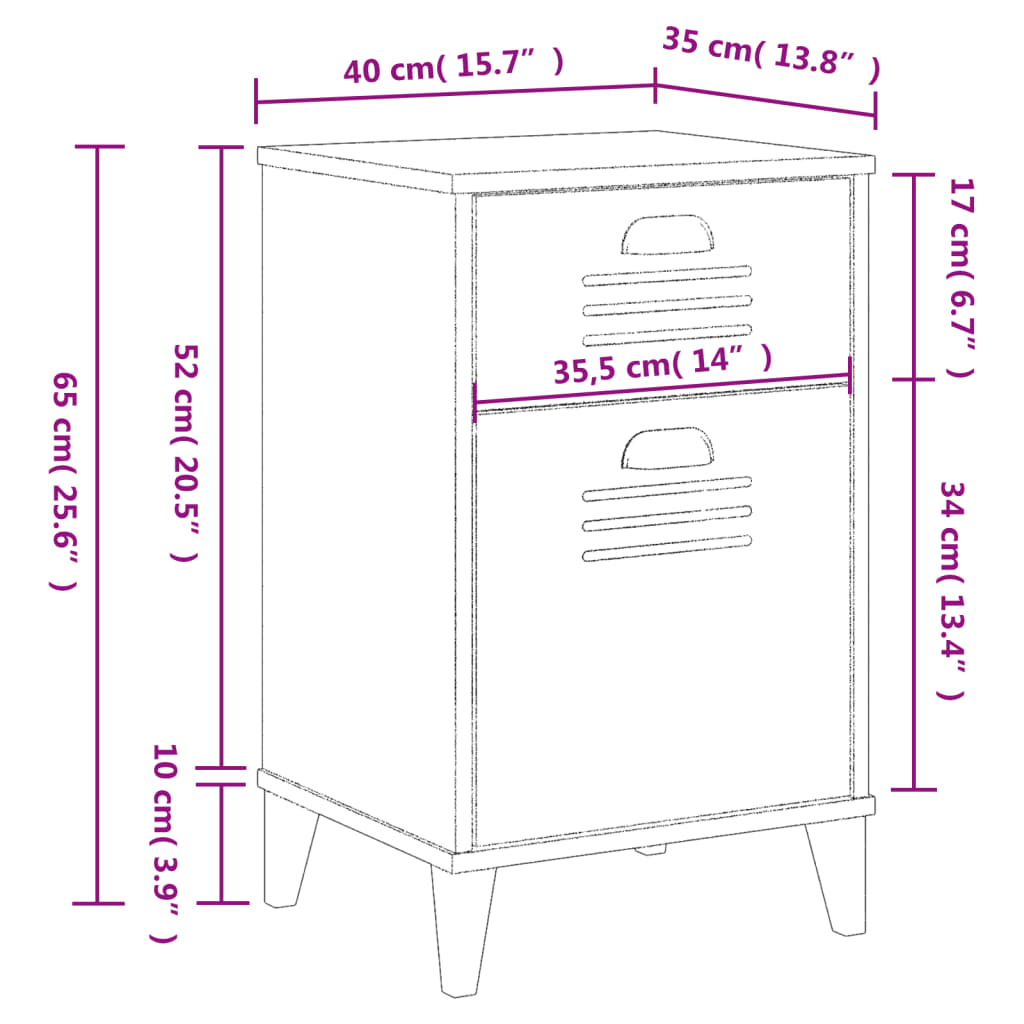 Bedside Cabinet Viken Engineered Wood