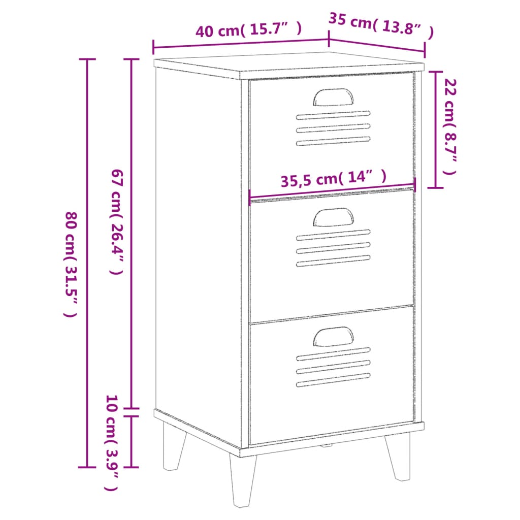 Bedside Cabinet Viken Engineered Wood