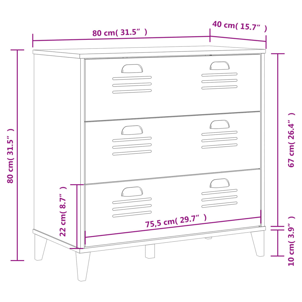 Drawer Cabinet Viken Engineered Wood