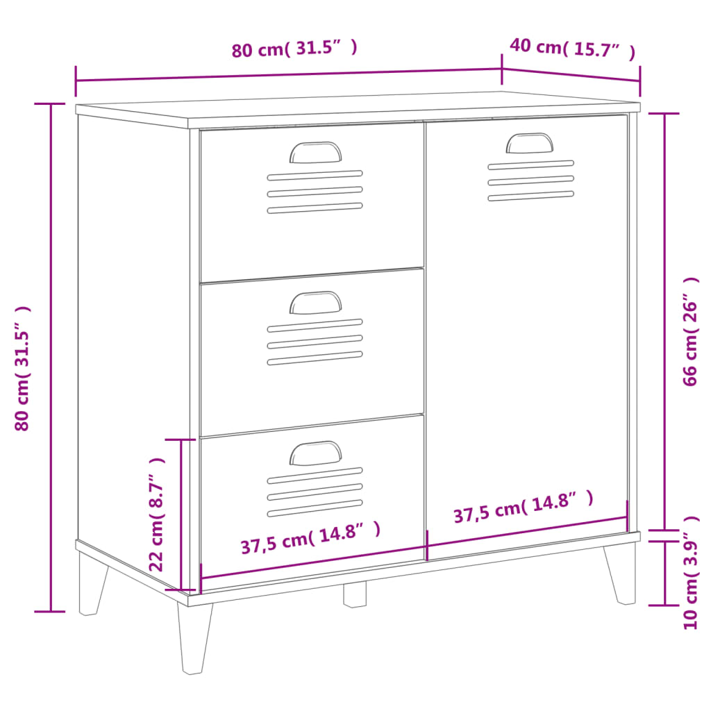 Sideboard Viken 31.5&quot;X15.7&quot;X31.5&quot; Engineered Wood