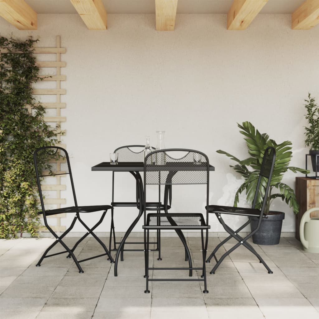 7 Piece Patio Dining Set Anthracite Metal Mesh