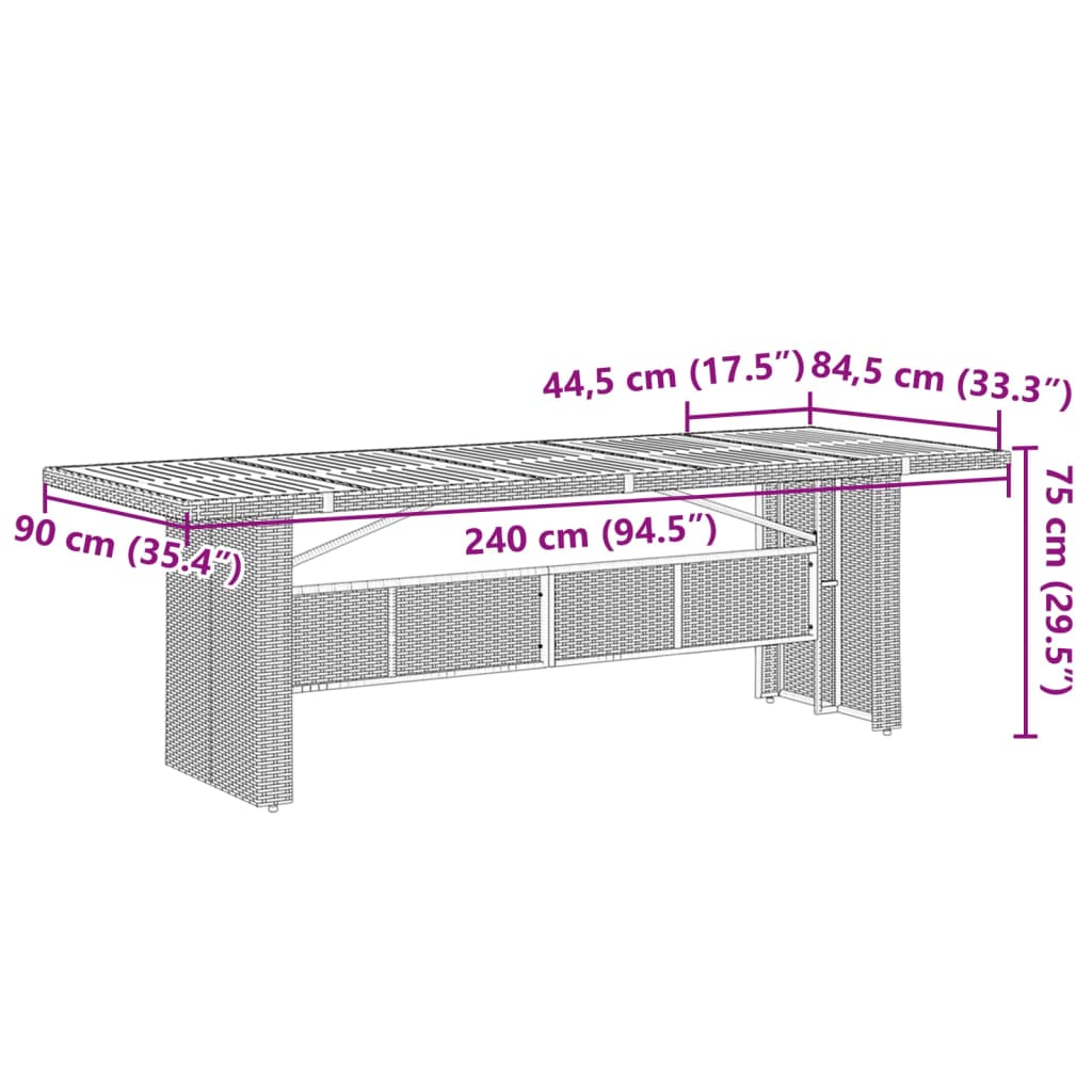 Patio Table With Top Poly Rattan