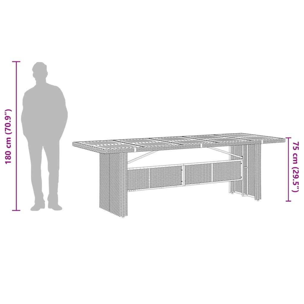 Patio Table With Top Poly Rattan