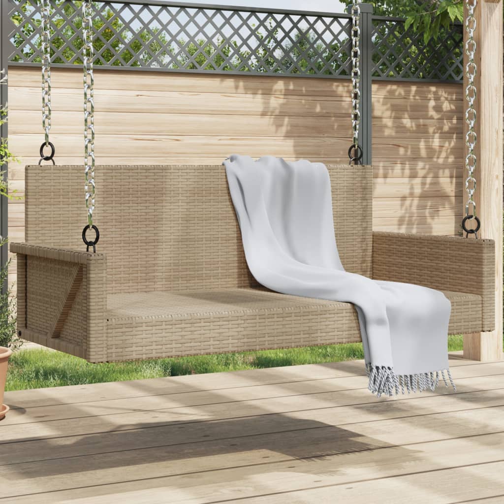 Swing Bench 46.9&quot;X22&quot;X18.9&quot; Poly Rattan