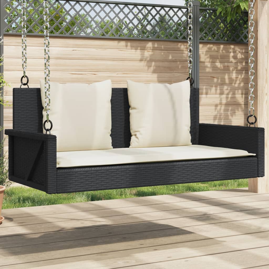 Swing Bench 46.9&quot;X22&quot;X18.9&quot; Poly Rattan