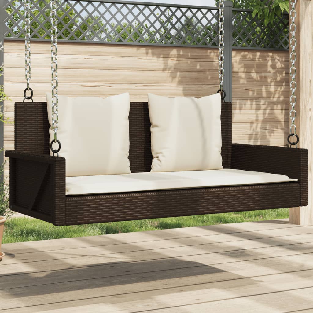 Swing Bench 46.9&quot;X22&quot;X18.9&quot; Poly Rattan