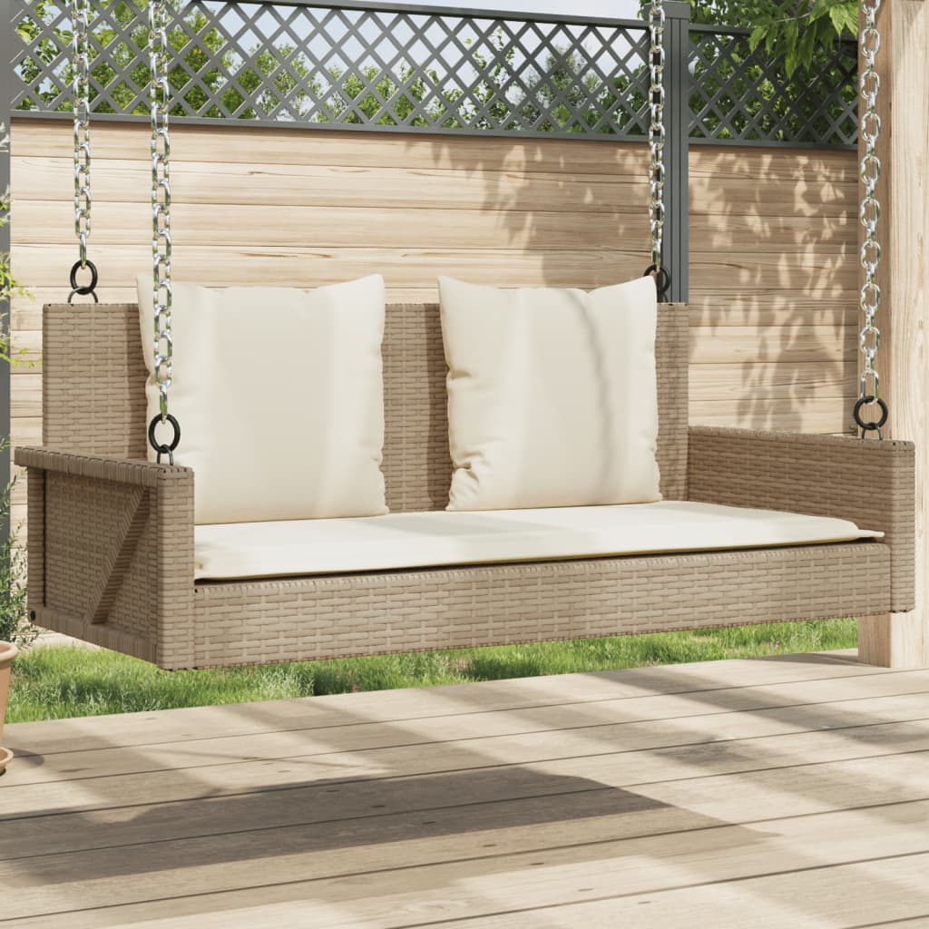 Swing Bench 46.9&quot;X22&quot;X18.9&quot; Poly Rattan