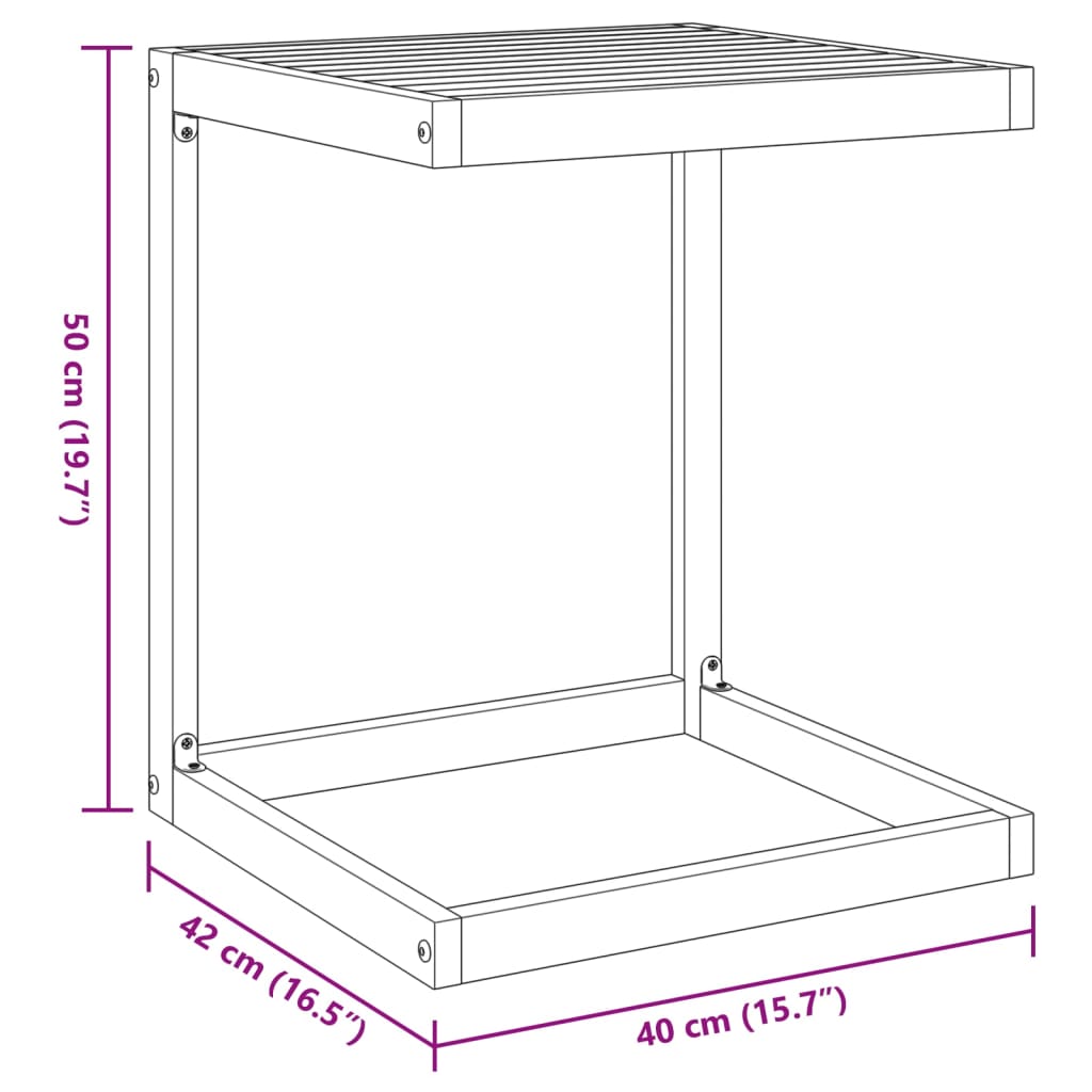 C Table 16.5&quot;X15.7&quot;X19.7&quot; Solid Wood Acacia