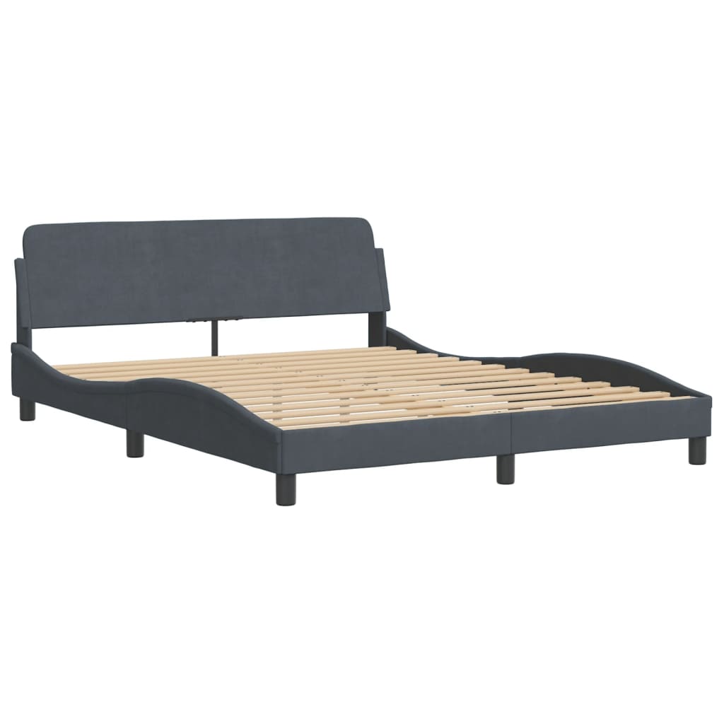 Bed Frame Without Mattress 59.8&quot;X79.9&quot; Velvet