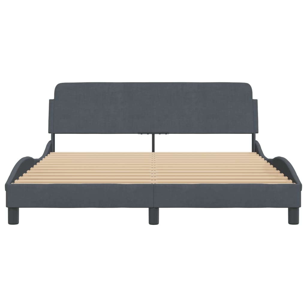 Bed Frame Without Mattress 59.8&quot;X79.9&quot; Velvet