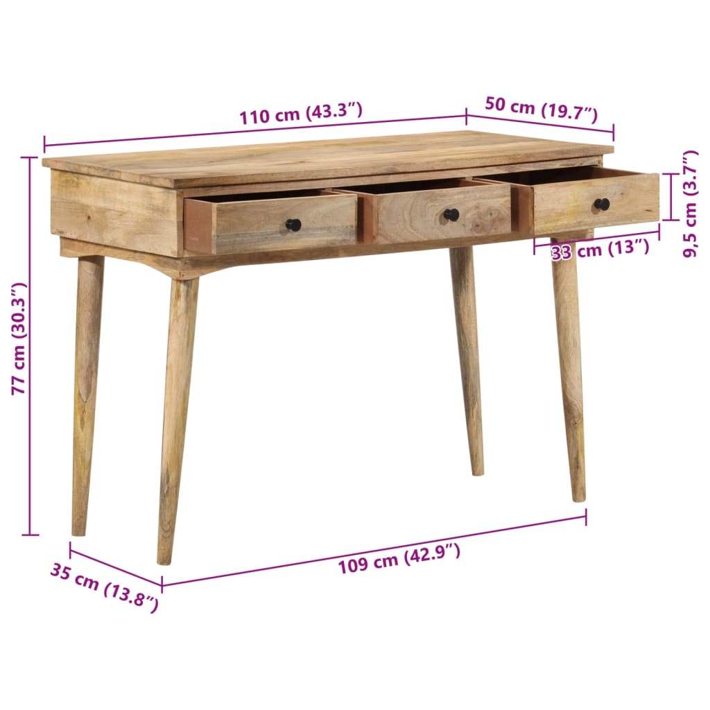 Console Table With Drawers Solid Wood Mango