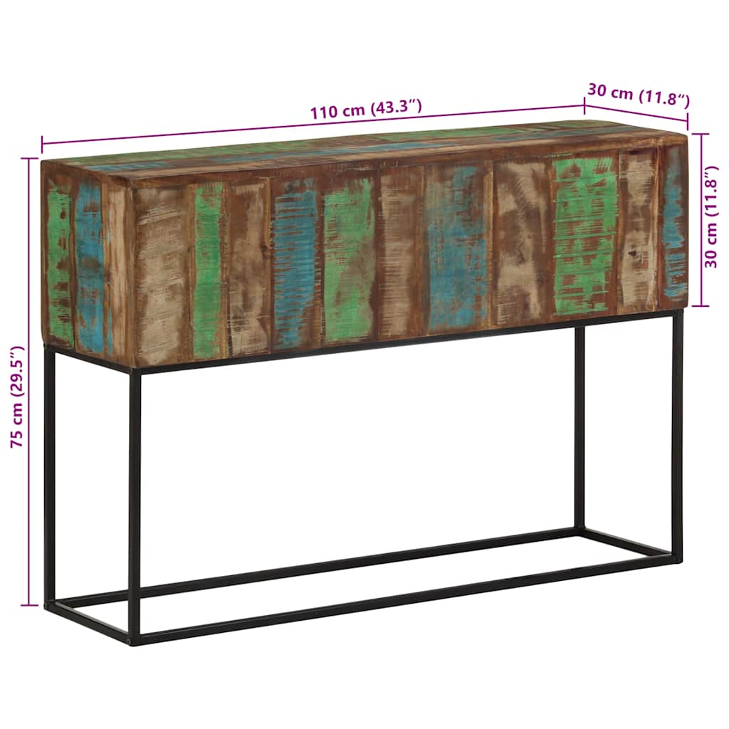 Console Table 43.3&quot;X11.8&quot;X29.5&quot; Solid Wood Reclaimed And Iron