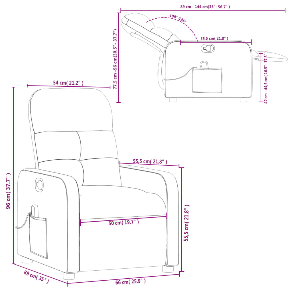 Massage Recliner Chair Fabric