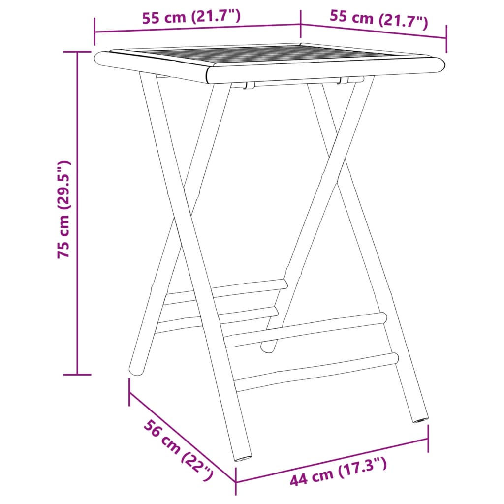 Folding Patio Table Bamboo