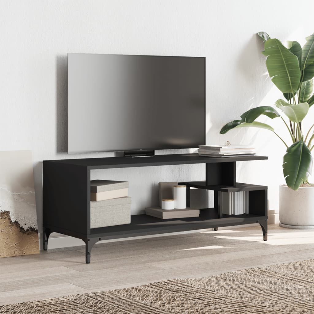 Tv Stand 40.2&quot;X15.7&quot;X16.1&quot; Engineered Wood And Powder-Coated Steel