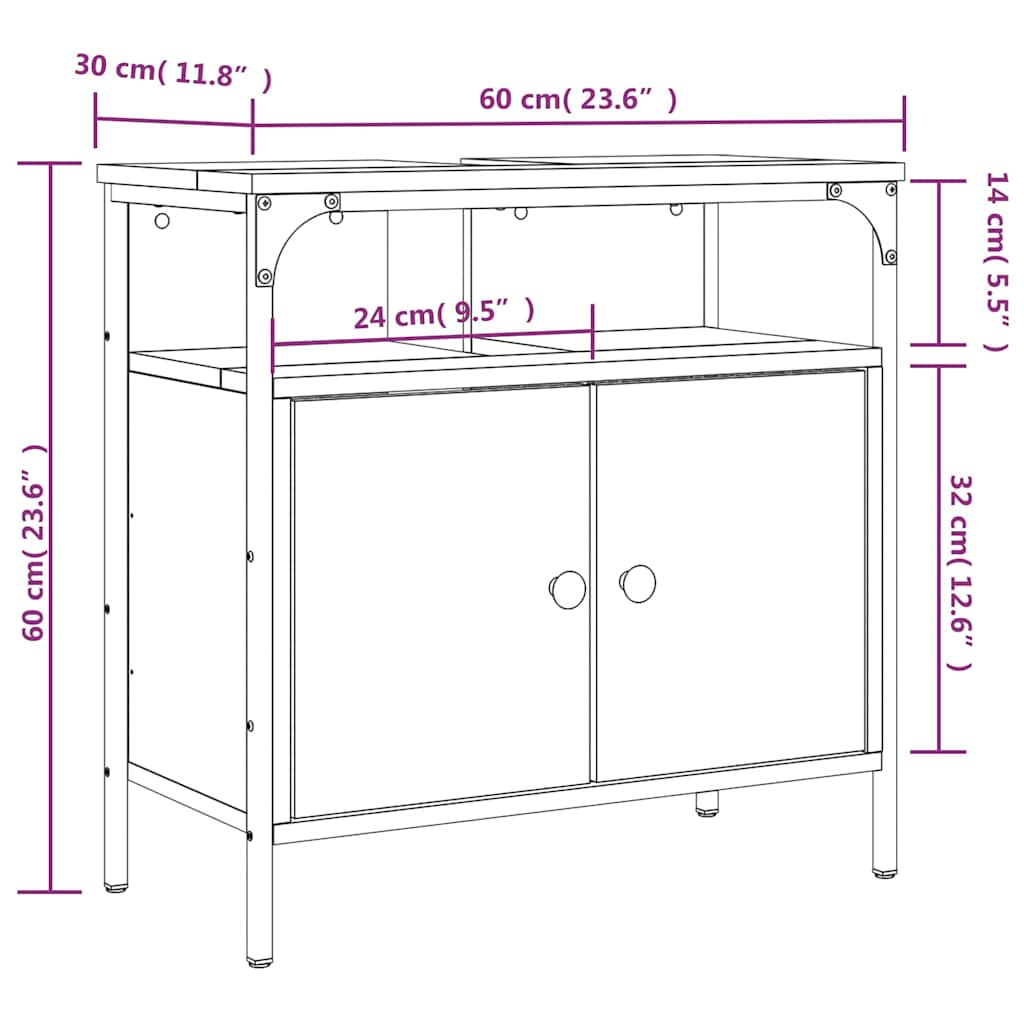 Bathroom Sink Cabinet X11.8&quot;X Engineered Wood