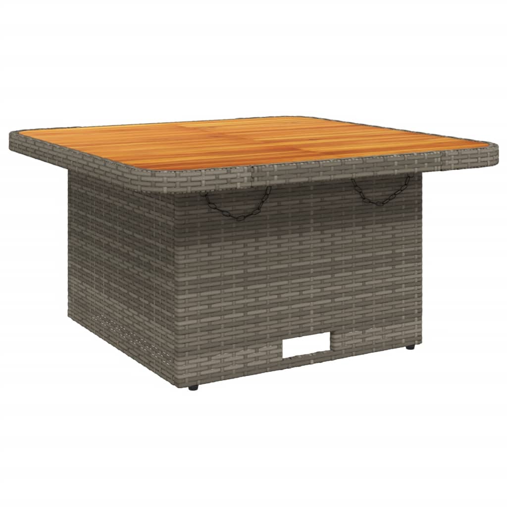 Patio Table Poly Rattan And Acacia Wood