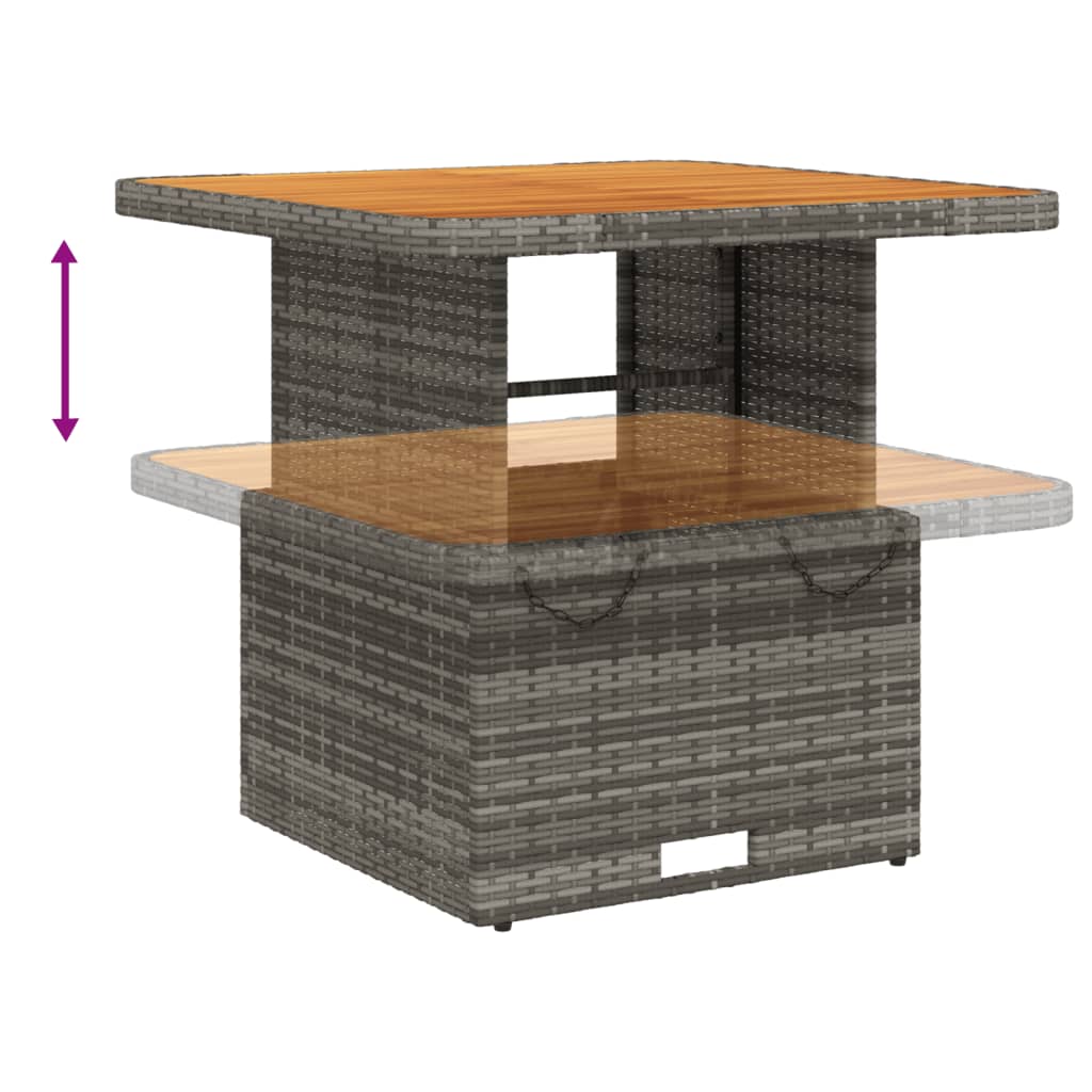 Patio Table Poly Rattan And Acacia Wood