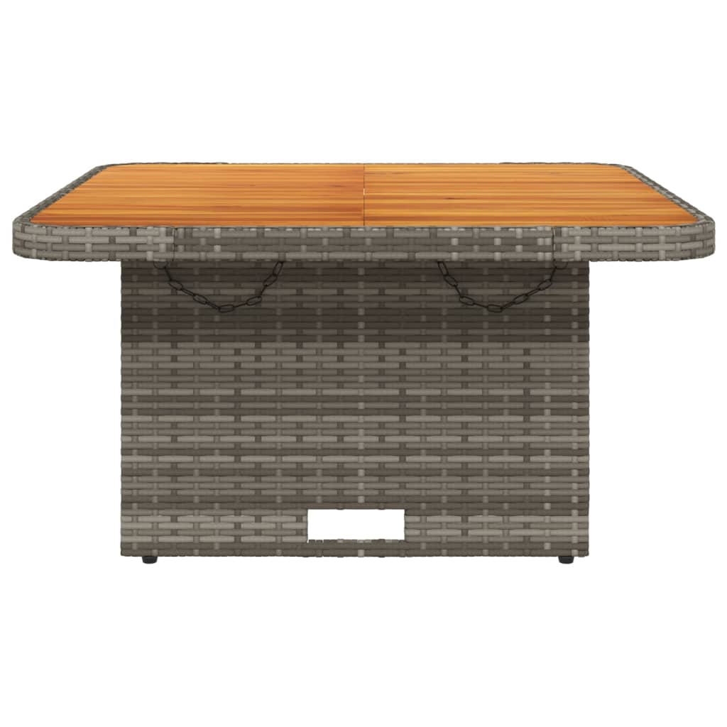 Patio Table Poly Rattan And Acacia Wood