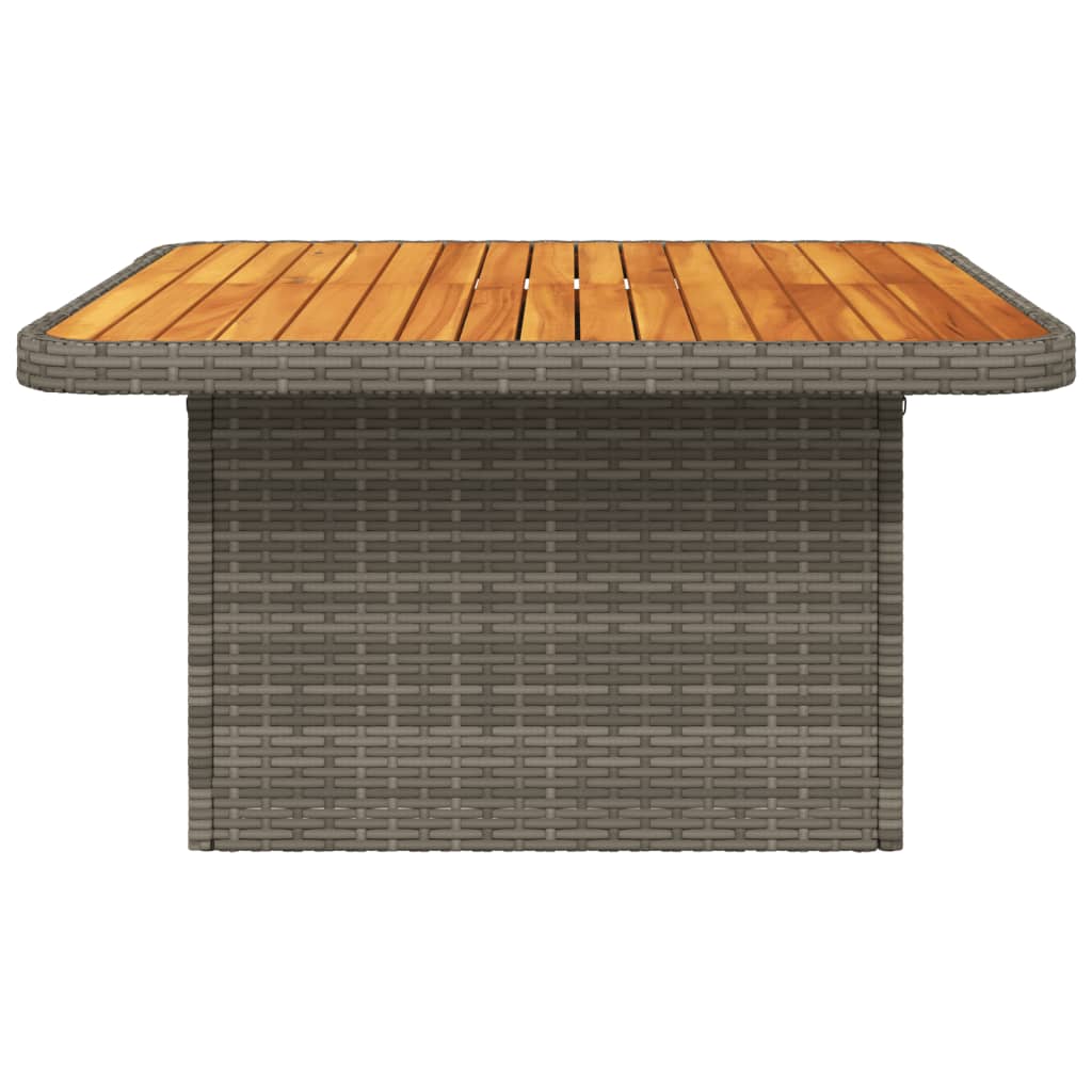 Patio Table Poly Rattan And Acacia Wood