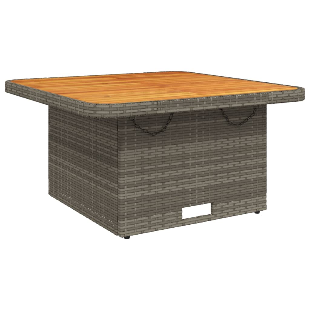 Patio Table Poly Rattan And Acacia Wood