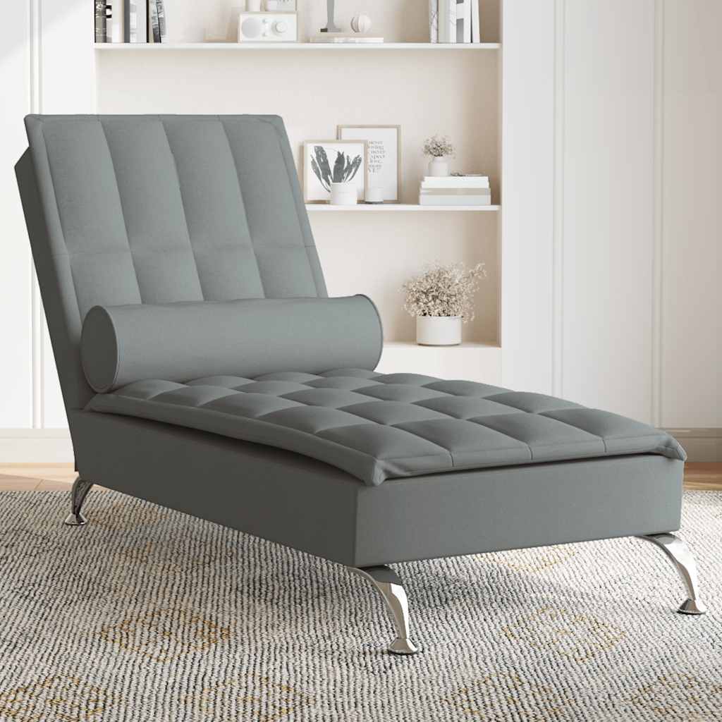 Massage Chaise Lounge With Bolster Fabric