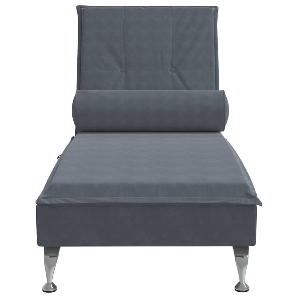 Massage Chaise Lounge With Bolster Velvet