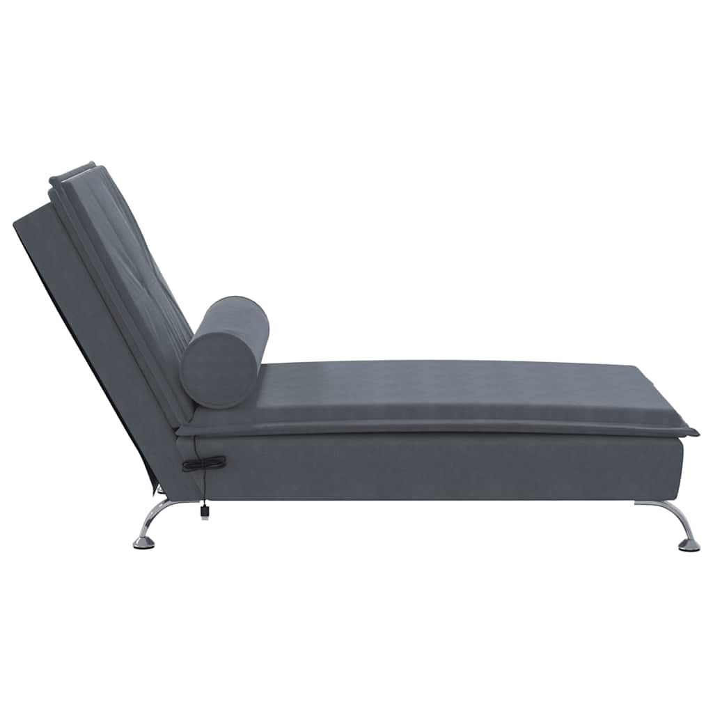 Massage Chaise Lounge With Bolster Velvet