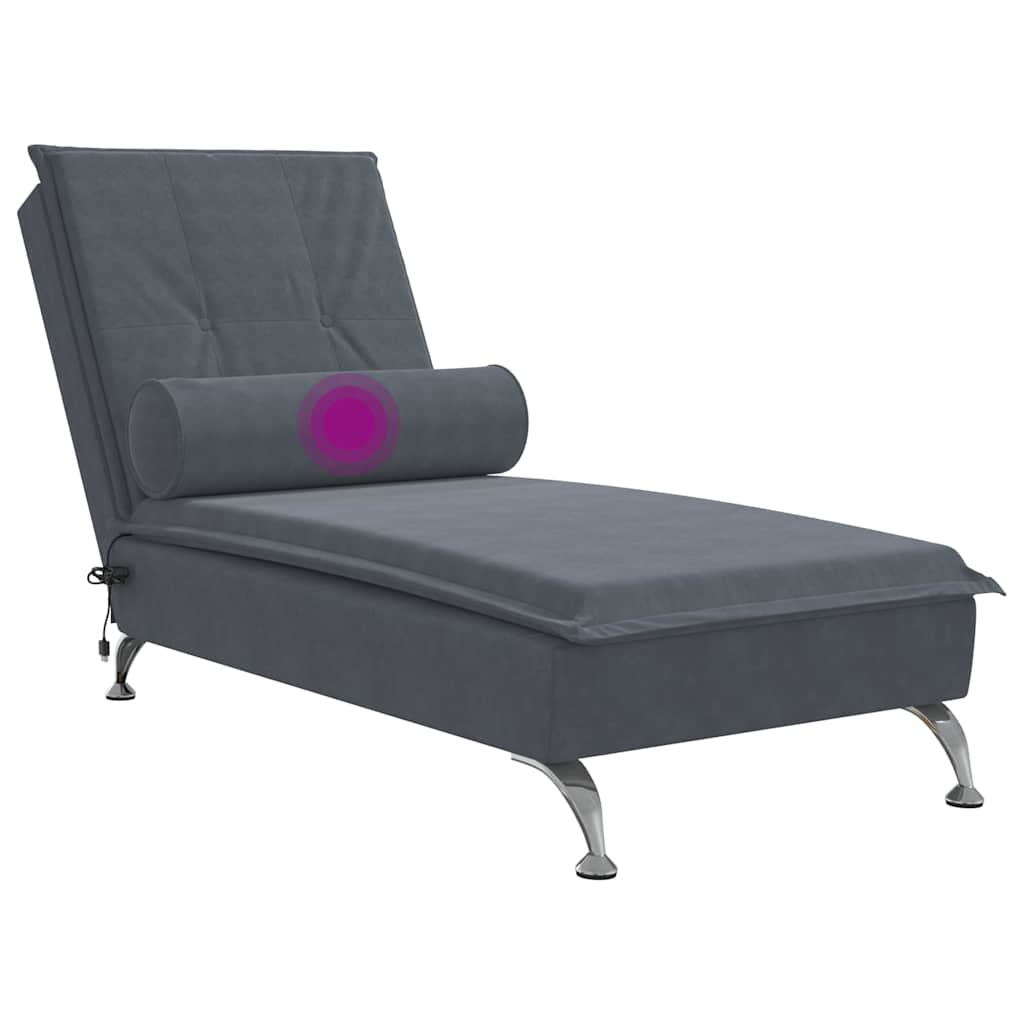 Massage Chaise Lounge With Bolster Velvet