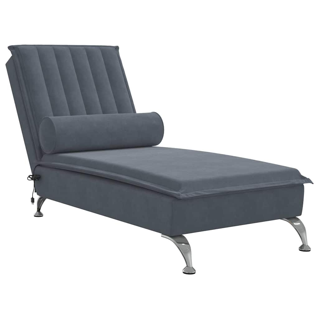 Massage Chaise Lounge With Bolster Velvet