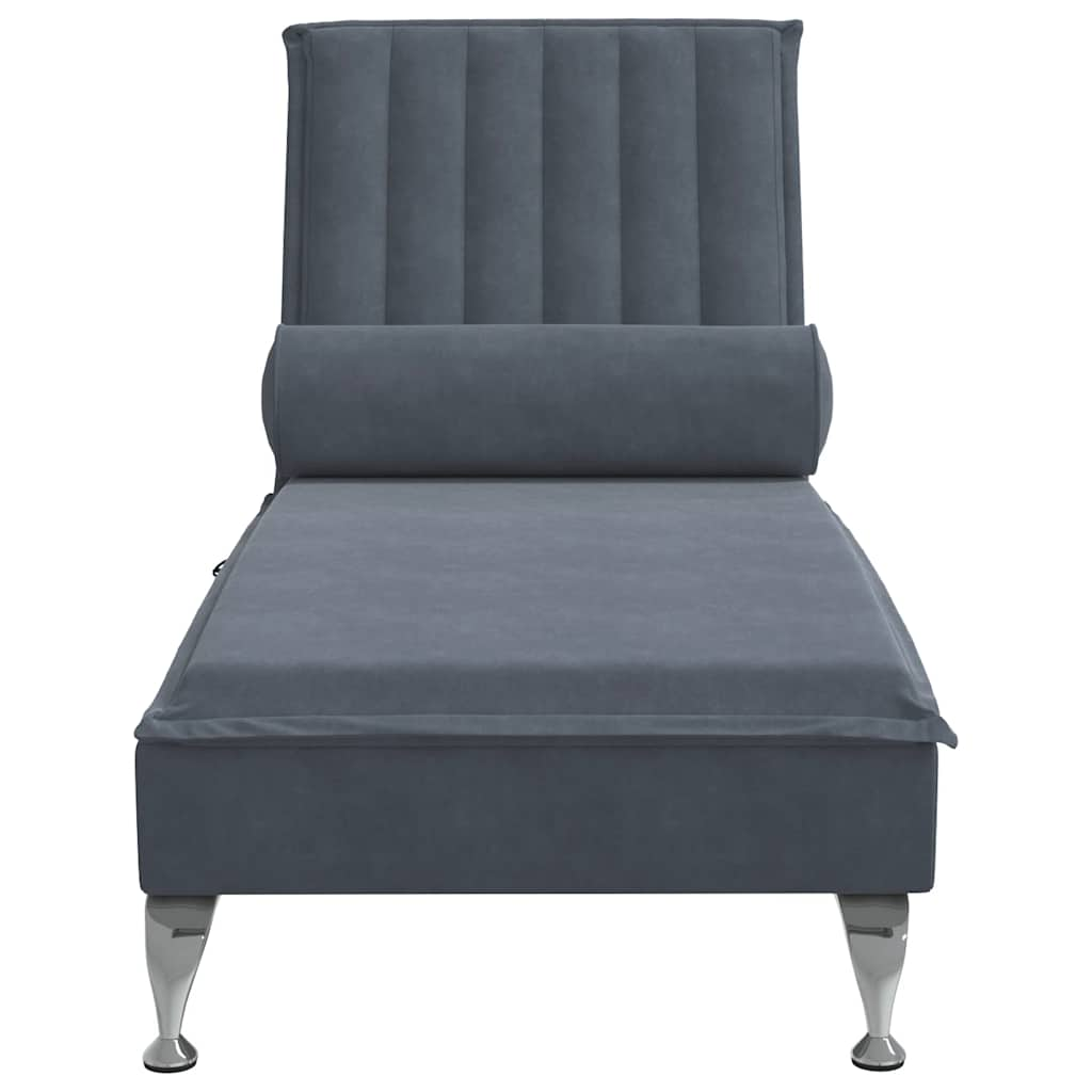 Massage Chaise Lounge With Bolster Velvet