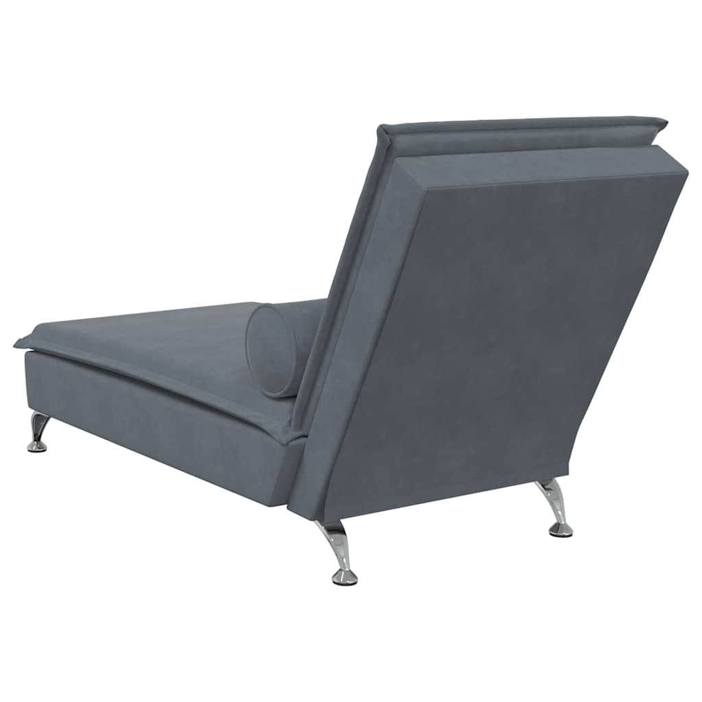 Massage Chaise Lounge With Bolster Velvet