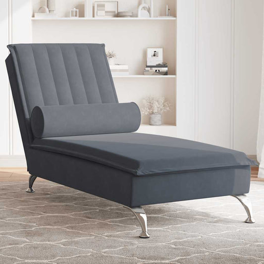 Massage Chaise Lounge With Bolster Velvet