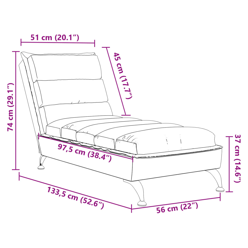 Chaise Lounge With Cushions Fabric