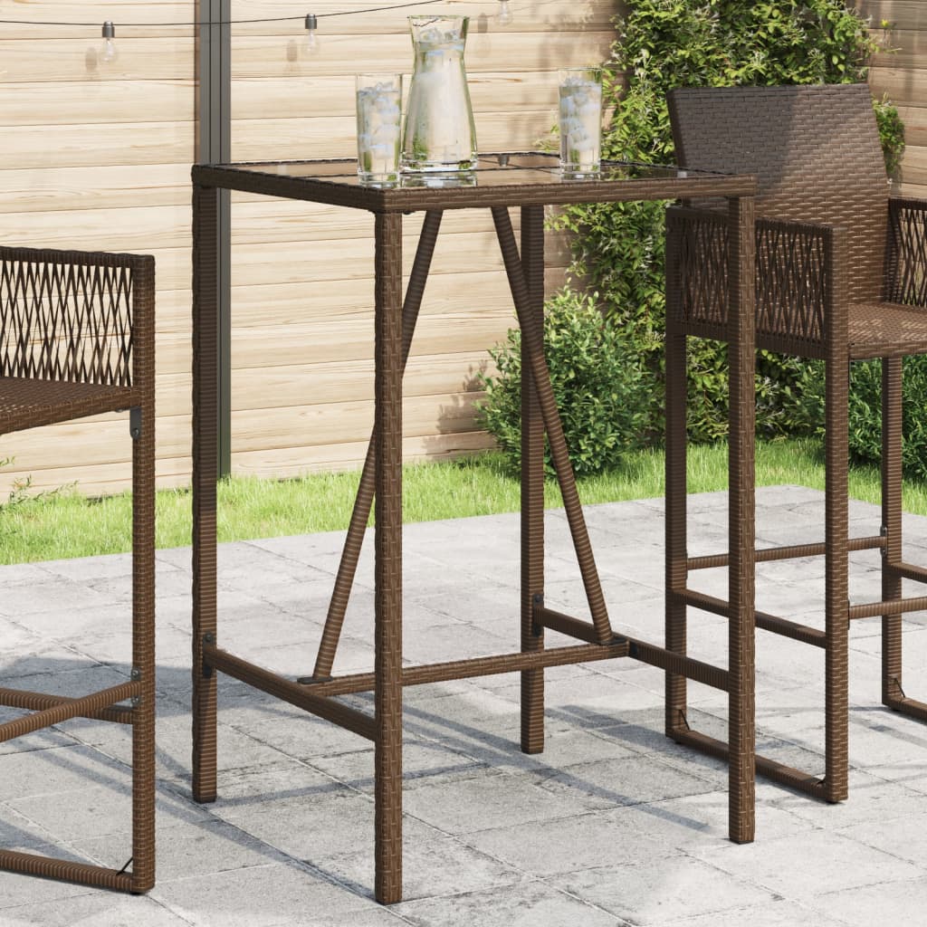 Patio Bar Table Poly Rattan