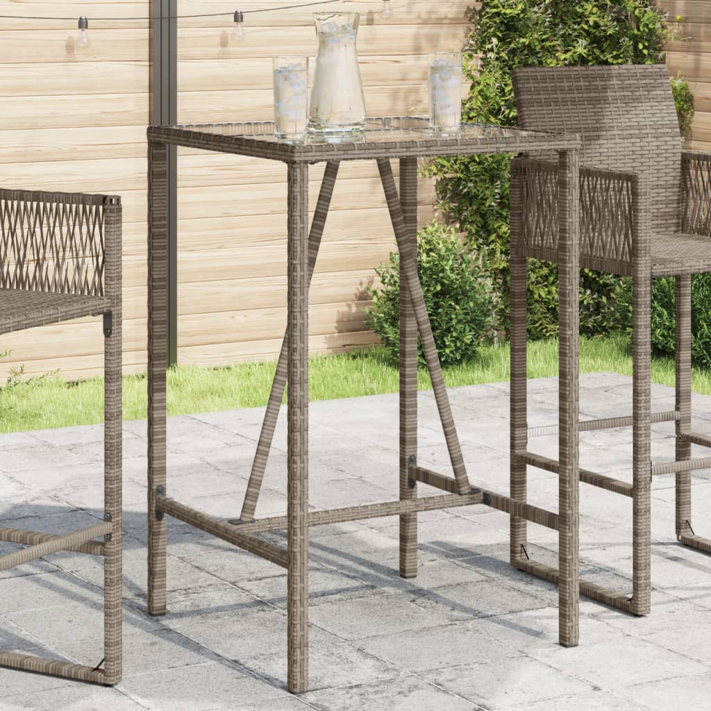 Patio Bar Table Poly Rattan