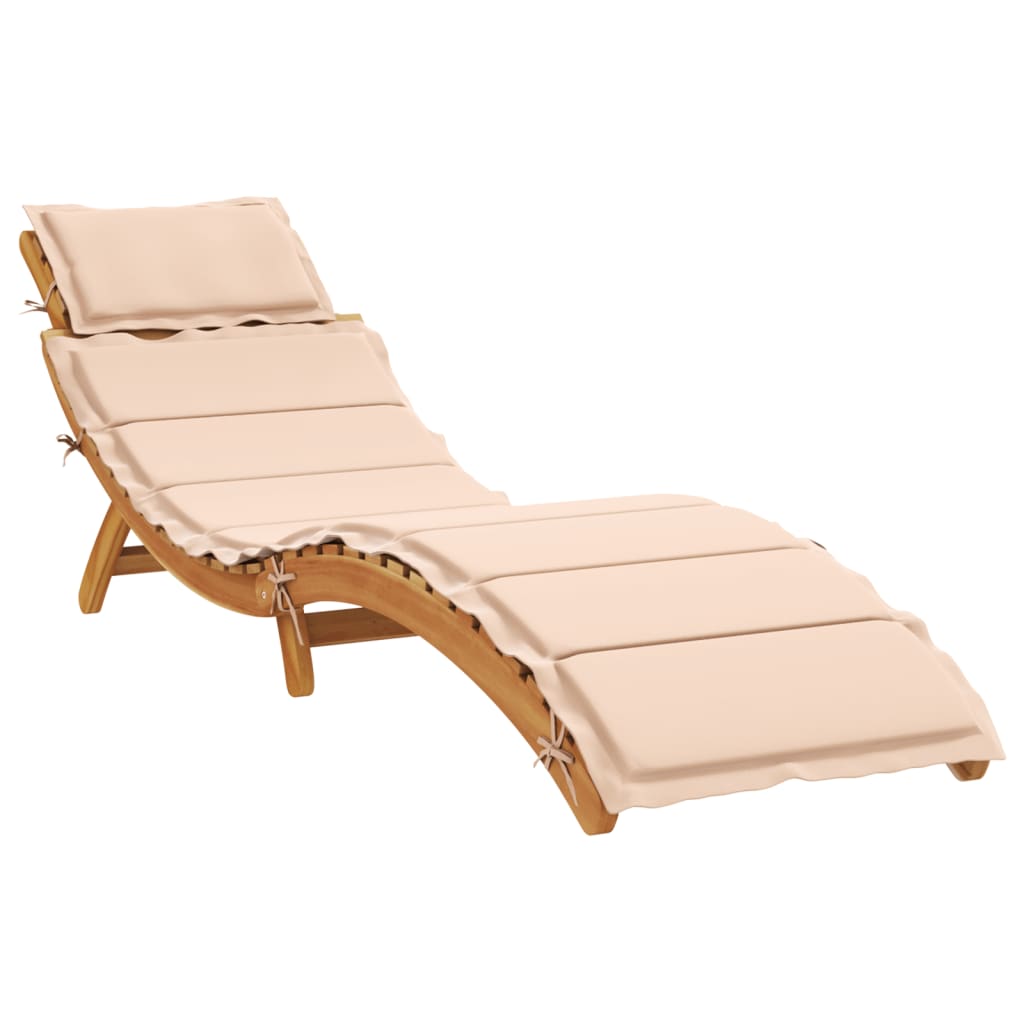 Sun Lounger Solid Acacia Wood