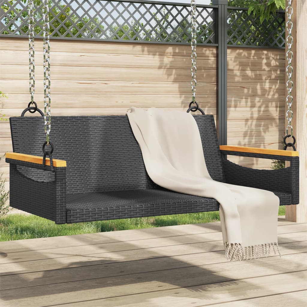 Swing Bench With Cushions 24.8&quot;X24.4&quot;X15.7&quot; Poly Rattan