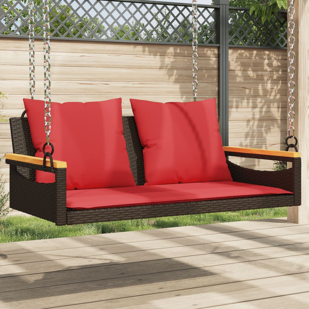 Swing Bench With Cushions Poly Rattan