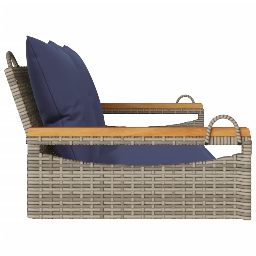 Swing Bench With Cushions Poly Rattan