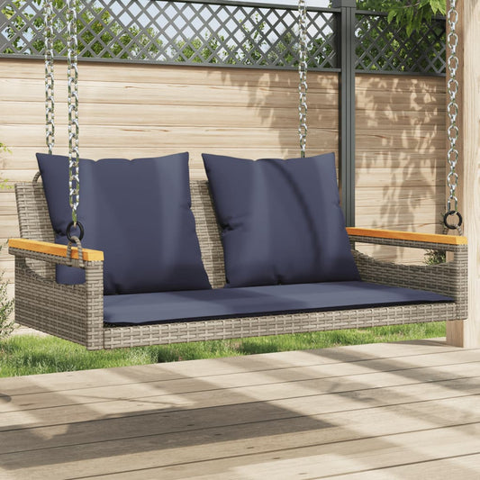 Swing Bench With Cushions Poly Rattan