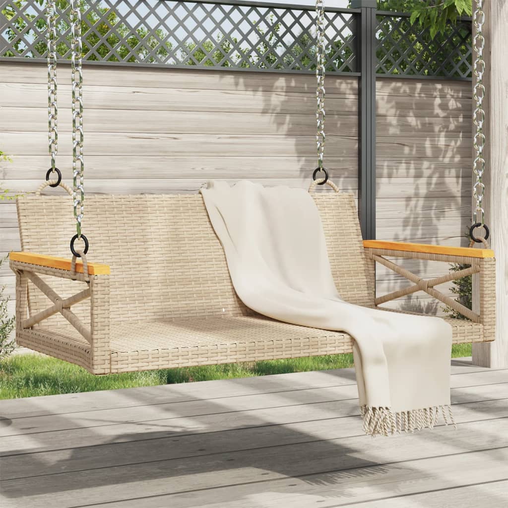 Swing Bench With Cushions 24.8&quot;X24.4&quot;X15.7&quot; Poly Rattan